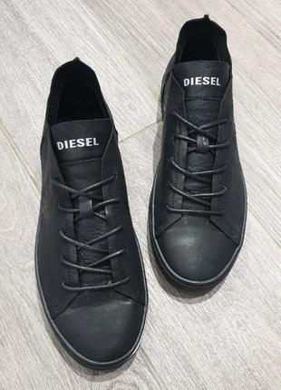 Кеди кросівки чоловічі шкіряні diesel black10 фото