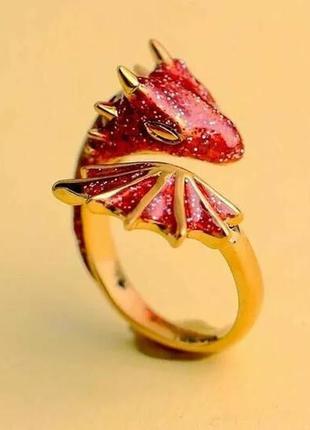 Стильные парные милые эмалированные кольца колечка дракон5 фото