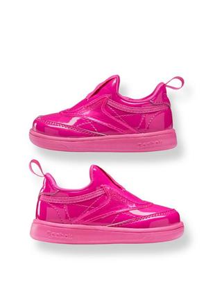 Детские кроссовки reebok club c iii slip on shoes pink