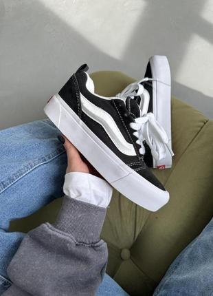 Жіночі кеди vans knu skool platform black/white