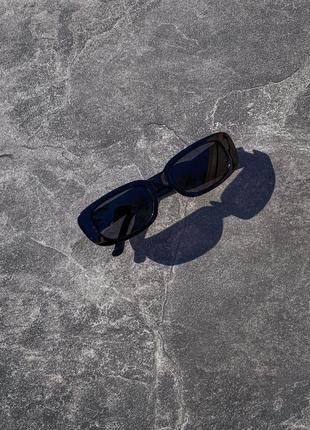 Очки женские черные солнцезащитные прямоугольный затемненные винтажные1 фото