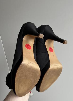 Черные туфли лодочки на шпильке с открытым носком zara mango h&amp;m stradivarius4 фото