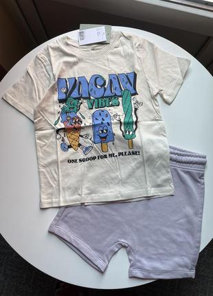 Комплект на 5-6 лет (110-116см) футболка и шорты