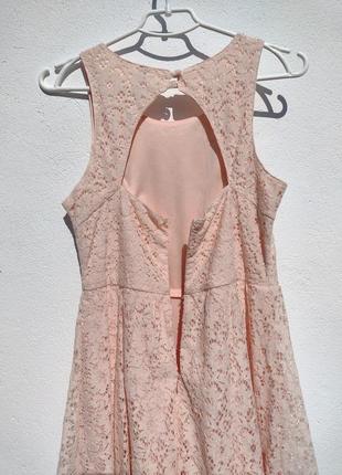 Красивое ажурное нежно розовое платье chicoree4 фото