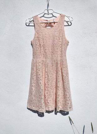 Красивое ажурное нежно розовое платье chicoree1 фото