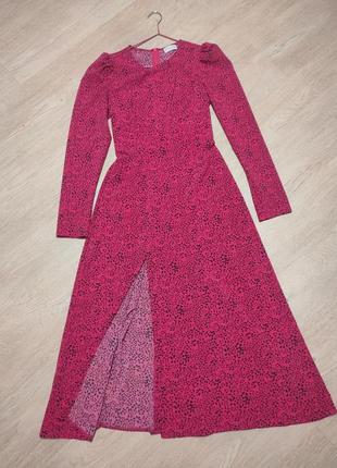 Платье розовое миди с разрезом vovk2 фото