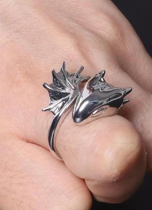 Стильное милое кольцо в винтажном панк стиле дракон1 фото