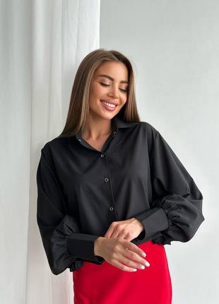 Укороченая блузка чёрного цвета размер 42-442 фото