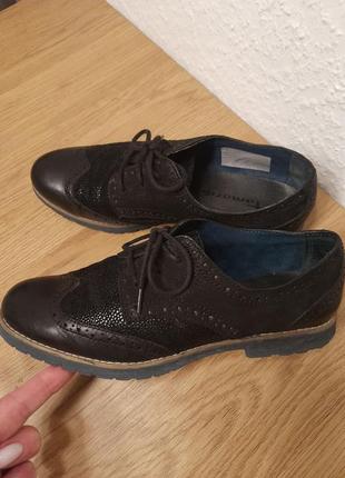 Туфли кожаные tamaris (германия).
размер 38 (стелька 24.5 см).3 фото
