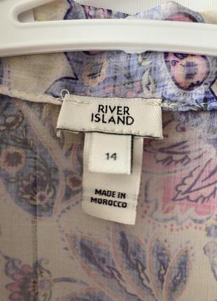 Красивая прозрачная блуза с рюшами в красивый принт легкая блуза длинные рукава р.l7 фото