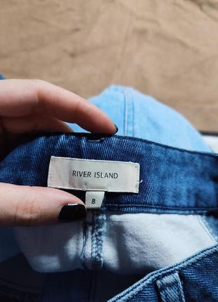 River island юбка джинсовая синяя голубая комбинированная базовая5 фото