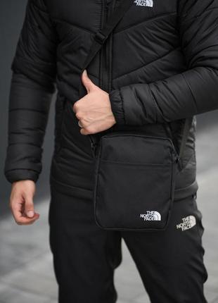 Комплект чоловічий tnf: куртка tnf чорна + штани tnf чорні. барсетка tnf у подарунок! `gr`7 фото