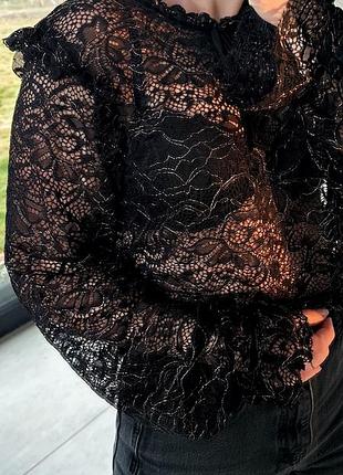 Блуза гипюровая с бронзовой нитью