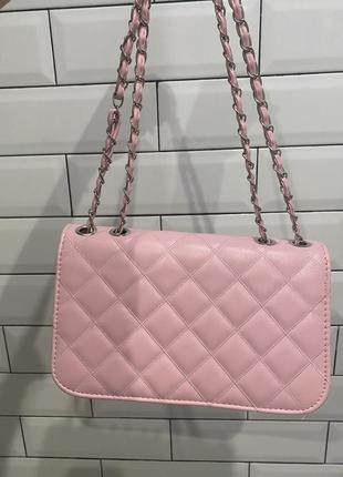 Сумка класична з лого chanel, колір- pink4 фото