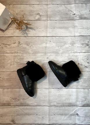 Угги сапоги короткие ботинки на эко меху эко кожа угги бант зимние лак7 фото