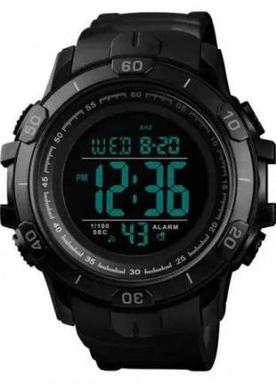 Часы наручные мужские skmei 1475bk с подсветкой чёрные pro_375