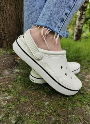 Крокс крокбенд клог білі crocs crocband off court clog white чоловічі жіночі крокси