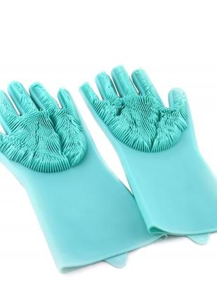 Многофункциональные силиконовые перчатки для мытья посуды и чистки magic silicone gloves ∙ чудо - перчатки для