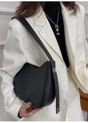 Женская сумка "эльза" черная. сумочка через плечо черного цвета5 фото