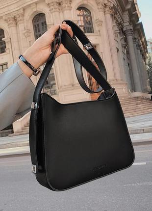 Женская сумка "сабрина" черная. сумочка через плечо черного цвета2 фото