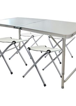 Розкладний стіл — валіза з 4 стільцями folding table для пікніка, риболовлі, дачі, 120х60 см6 фото