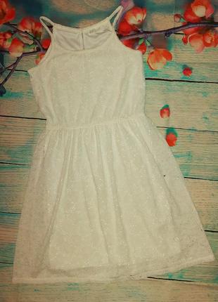 Платье белое h&amp;m на 11-12роков