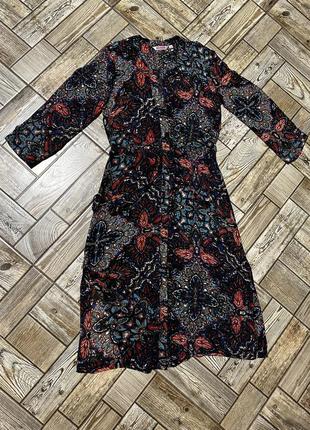 Невероятное натуральное шифоновое платье-рубашка, принт, вискоза, indiska5 фото