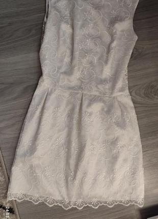 Кружевное платье белое1 фото