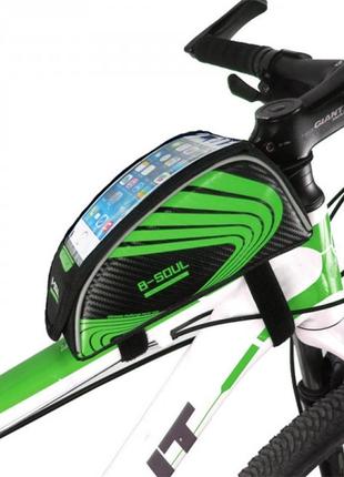 Сумка велосипедна під смартфон на раму b-soul bao-001 зелена2 фото