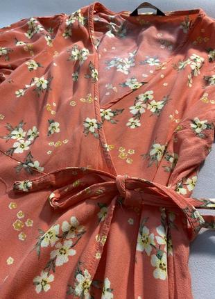 Помаранчева сукна міді максі квітковий принт3 фото