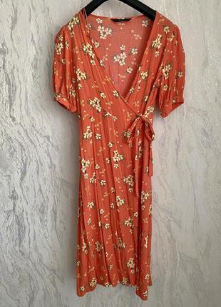 Помаранчева сукна міді максі квітковий принт6 фото