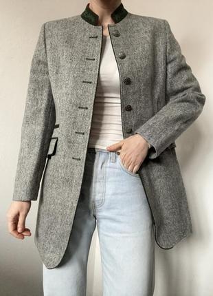 Шерстяной пиджак серый жакет винтажный блейзер шерсть пиджак винтажный серый блейзер2 фото