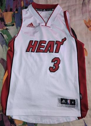 Подростковая баскетбольная майка adidas nba miami heat, wade3 фото