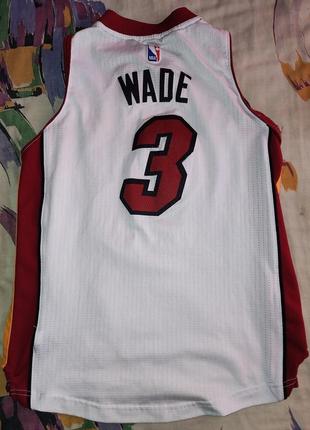 Подростковая баскетбольная майка adidas nba miami heat, wade4 фото