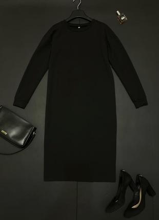 Элегантное платье длины миди черного цвета,.футляр1 фото