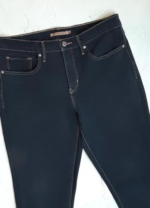 🌿1+1=3 брендовые темно-синие зауженные джинсы скинни стрейч levis, размер 48 - 506 фото
