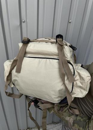 Тактичний рюкзак світлий бежевий з косою кишенею `gr`8 фото