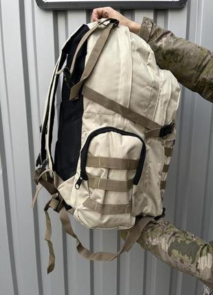 Тактичний рюкзак світлий бежевий з косою кишенею `gr`6 фото