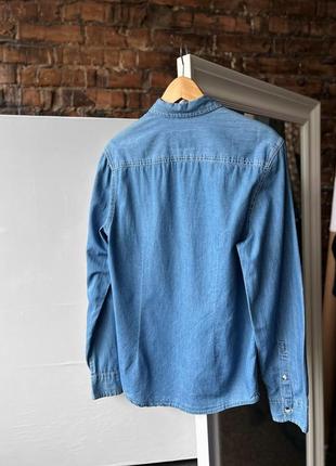 Burton menswear london long sleeve blue jean shirtордень легкая джинсовая рубашка на длинный рукав3 фото