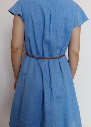 Голубое платье-рубашка из прошвы dkny р.403 фото