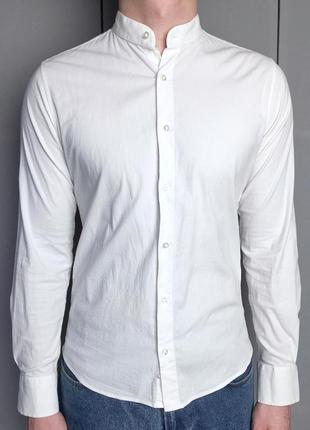 Мужская рубашка белая свадебная унисекс винтаж ретро коттон мужской мужские