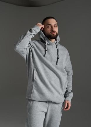 Худі чоловічий сірий oversize `gr`