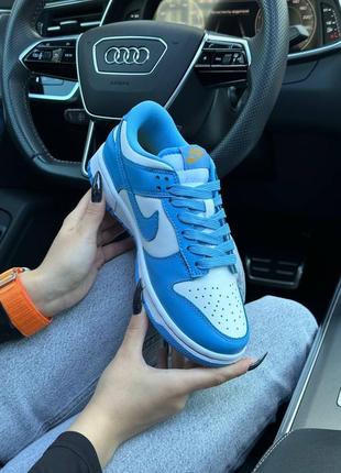 Nike sb dunk low prm white blue yellow6 фото