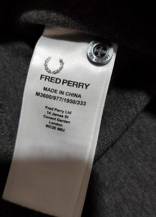 Мужская серая футболка с воротником / fred perry / поло / мужская одежда / чоловічий одяг /6 фото