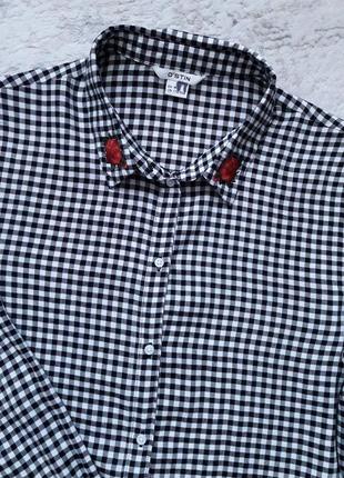 Тонкая, нежная рубашка с вышивкой по вороту, 46-48?, натуральная вискоза, ostin8 фото