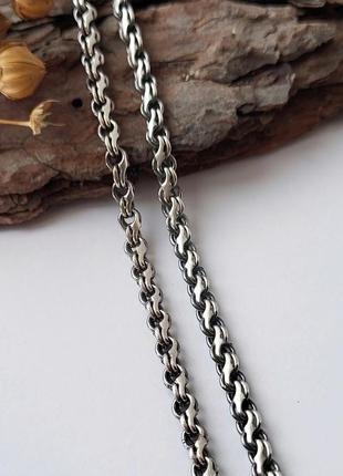 Срібний чорний ланцюжок ланцюг струмок 50 см 14.90 г срібло 925 проби чорнене ц7ч