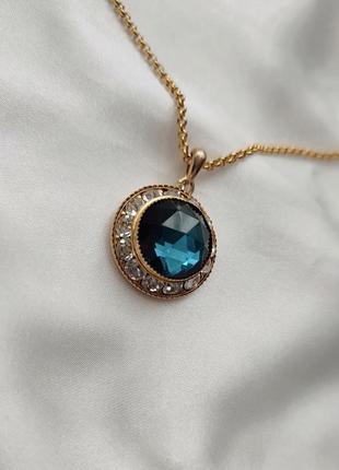 Прикраса на шию. вінтажний кулон із кристалами англія