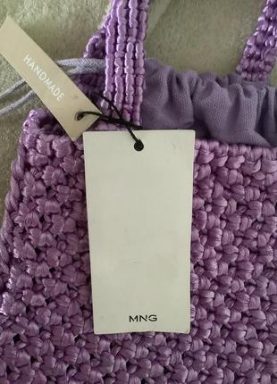 Маленька плетена бузкова сумочка mango нова з бірками4 фото
