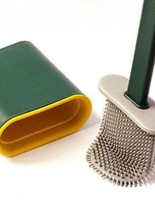 Туалетный ершик для унитаза с гнущейся силиконовой щеткой