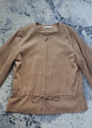 Брендовая замшевая куртка пиджак m&s, 14 размер.1 фото